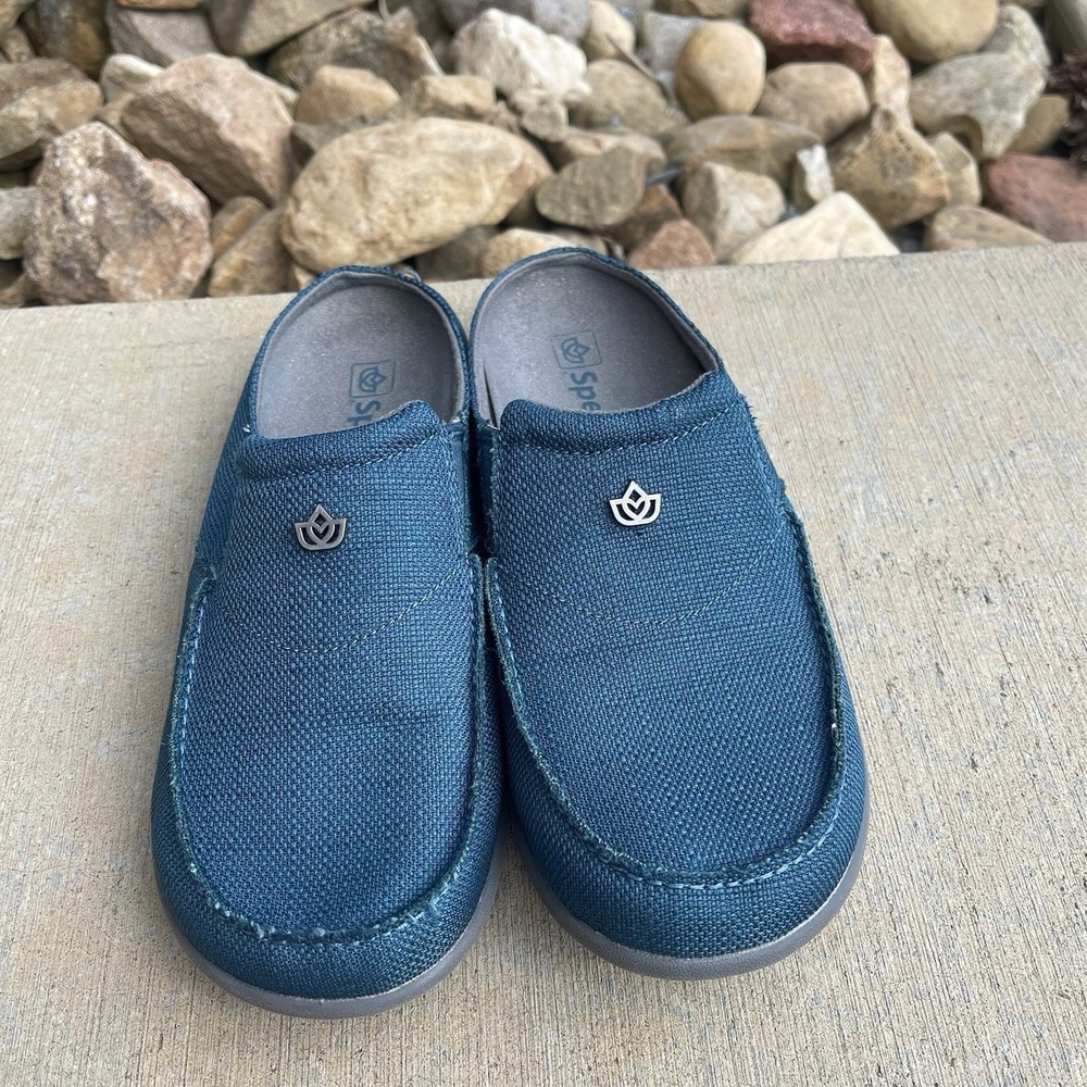 Spenco Ladies 8.5 B Siesta Prana Aegean Teal Slides Slip-on Mule House Shoes